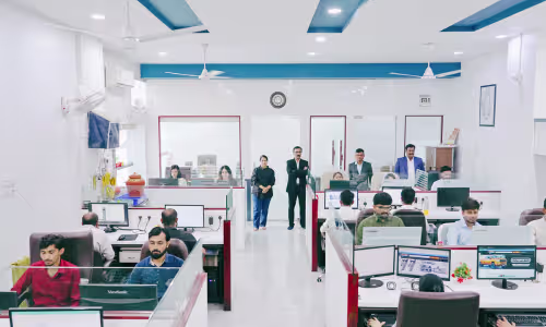 Om Data Entry India office workspace
